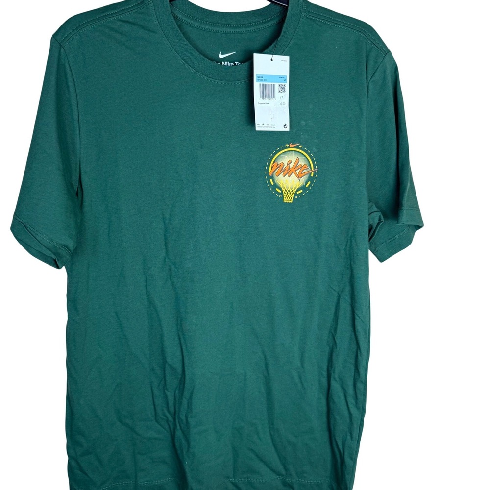Nike Mens Basketball Graphic T-Shirt Green Short Sleeve DA0201-325 Size M NWT